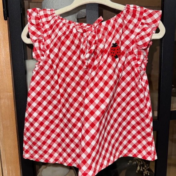 Vintage 2002 Ladybug top gingham toddler bow beaded embroidery baby girl dress - Picture 7 of 7